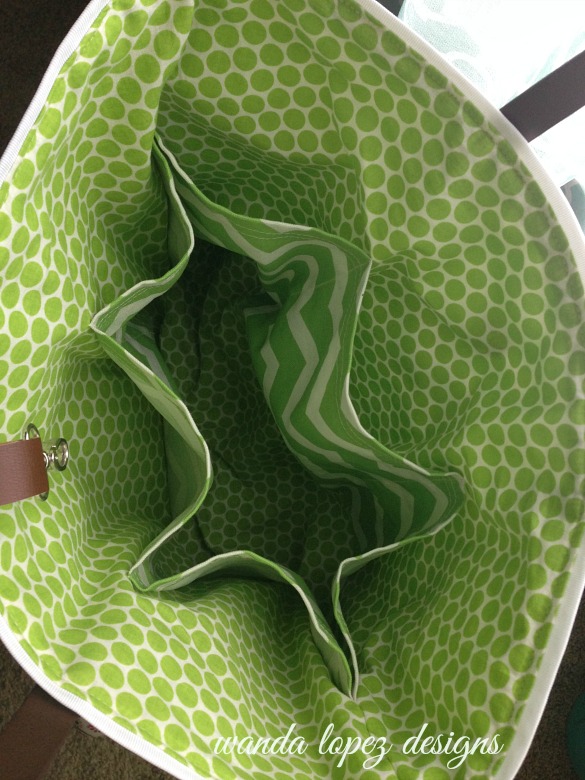 Chevron-and-Leather-Tote-in-Green-WLDesigns-inside